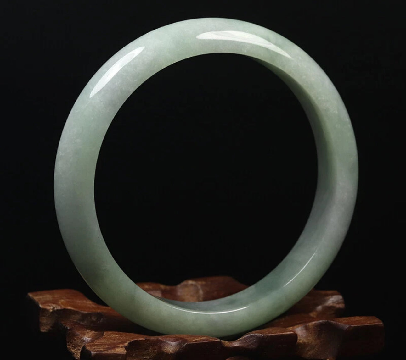 VINTAGE Medium Jadeite Green Jade Bangle Certified Size 58.5 MM Unique Jade Piece G345 - JazzyJewelbyAmina