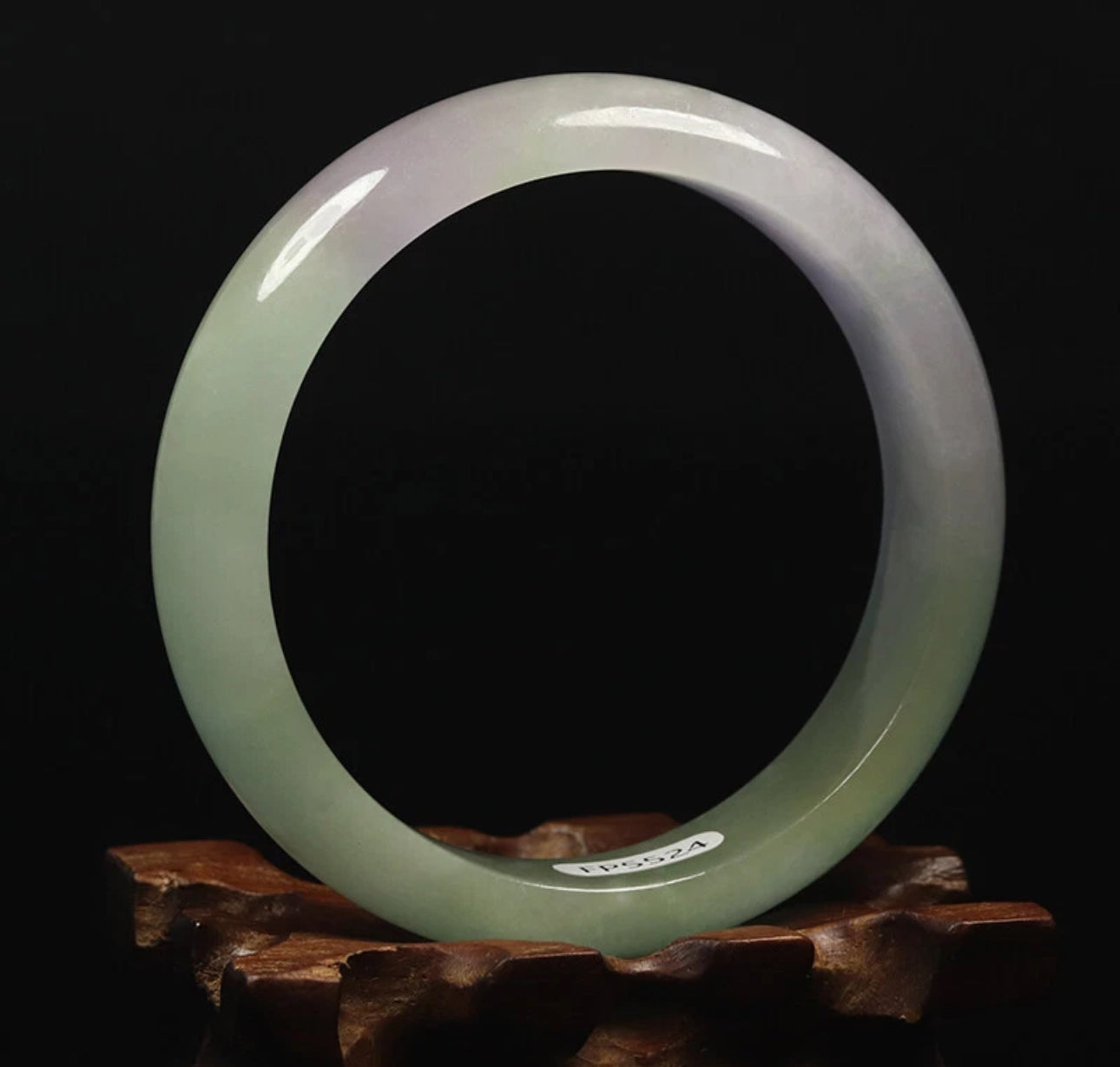 VINTAGE Medium Jadeite Green Jade Bangle Size 59 MM Unique Icy Jade G101 - JazzyJewelbyAmina