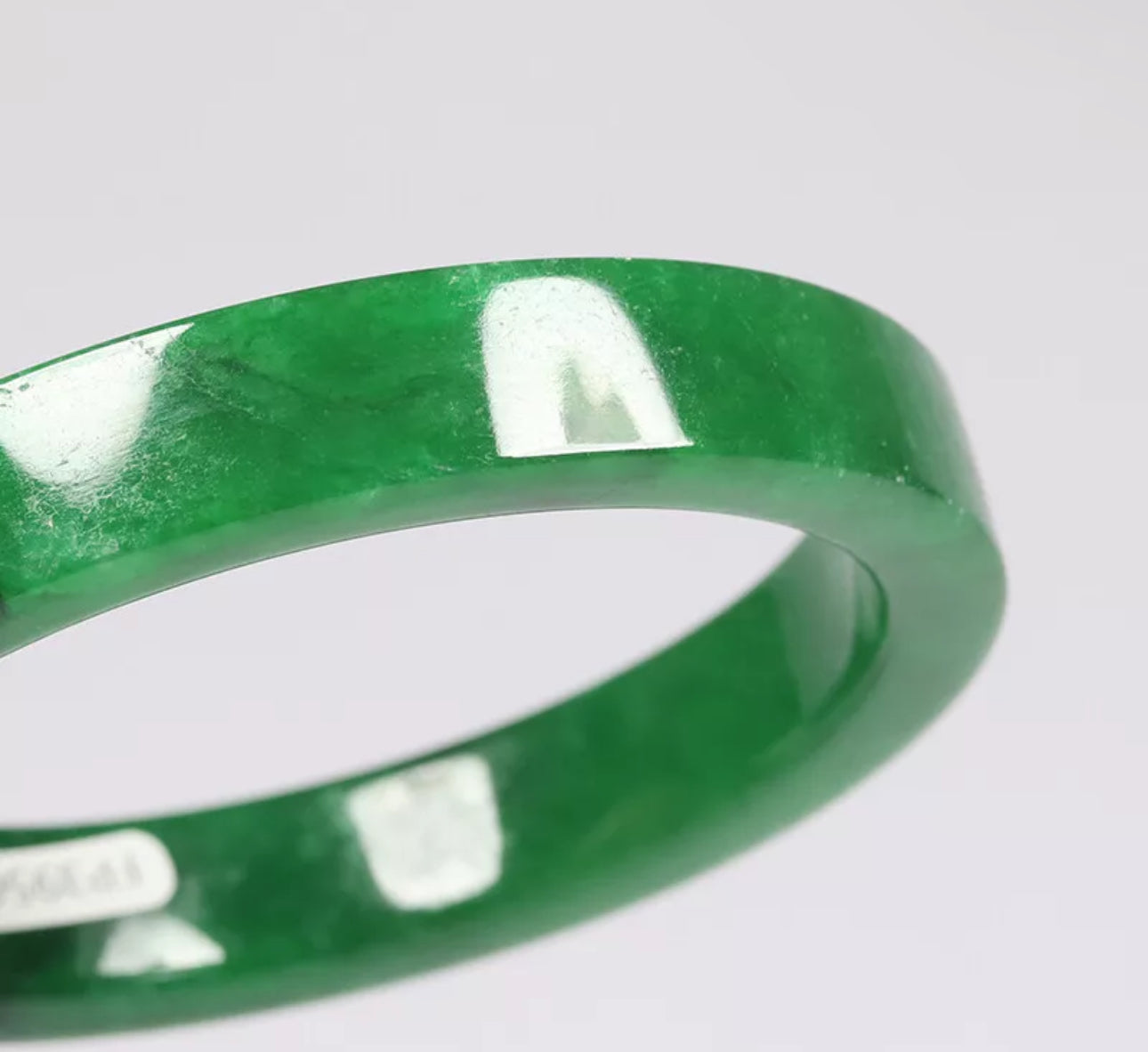 VINTAGE XXL Jadeite Green Jade Bangle Size 67mm Emerald Green O965 - JazzyJewelbyAmina