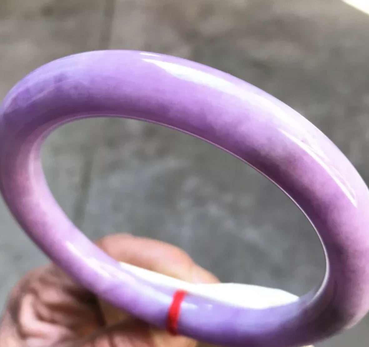 VINTAGE XXL Jadeite Deep Lavender Jade Bangle Size 74 mm Unique Fine Jade Piece U618