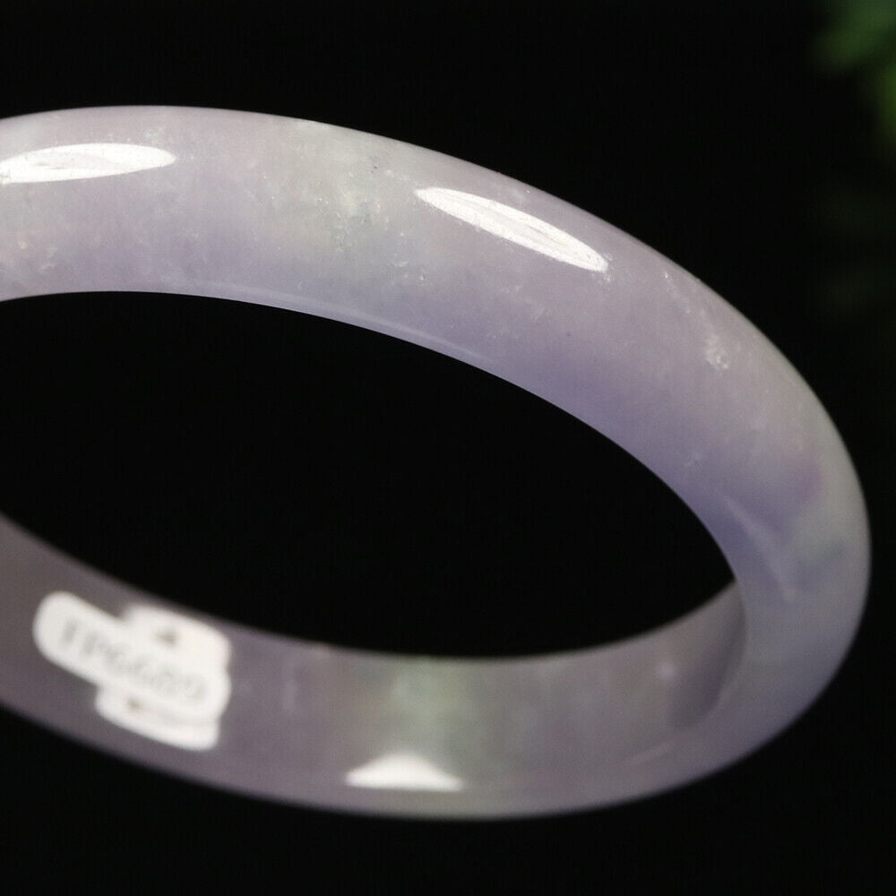 VINTAGE Large Jadeite Lavender Jade Bangle Size 62 mm Hint of Green Jade M431 - JazzyJewelbyAmina