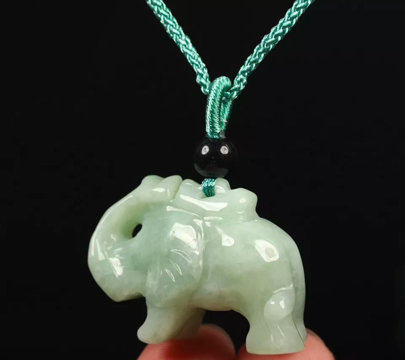VINTAGE Certified Jadeite Green Jade Pendant/Amulet. Trunk Up Brings Prosperity! F331 - JazzyJewelbyAmina