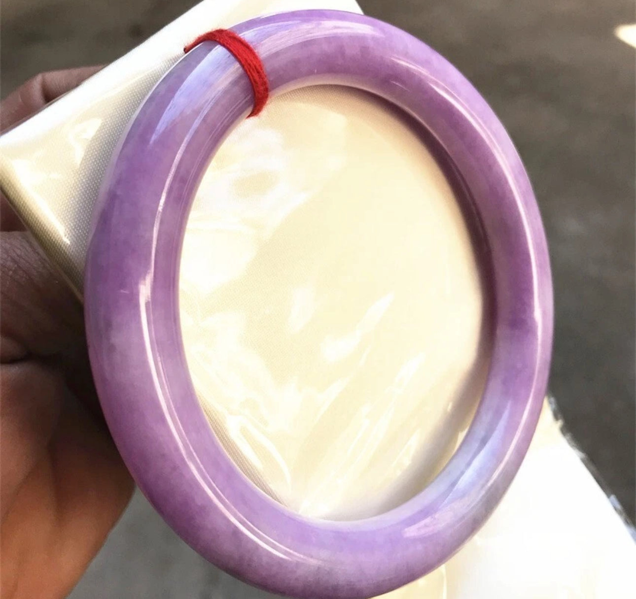 VINTAGE XXL Jadeite Deep Lavender Jade Bangle Size 74 mm Unique Fine Jade Piece U618