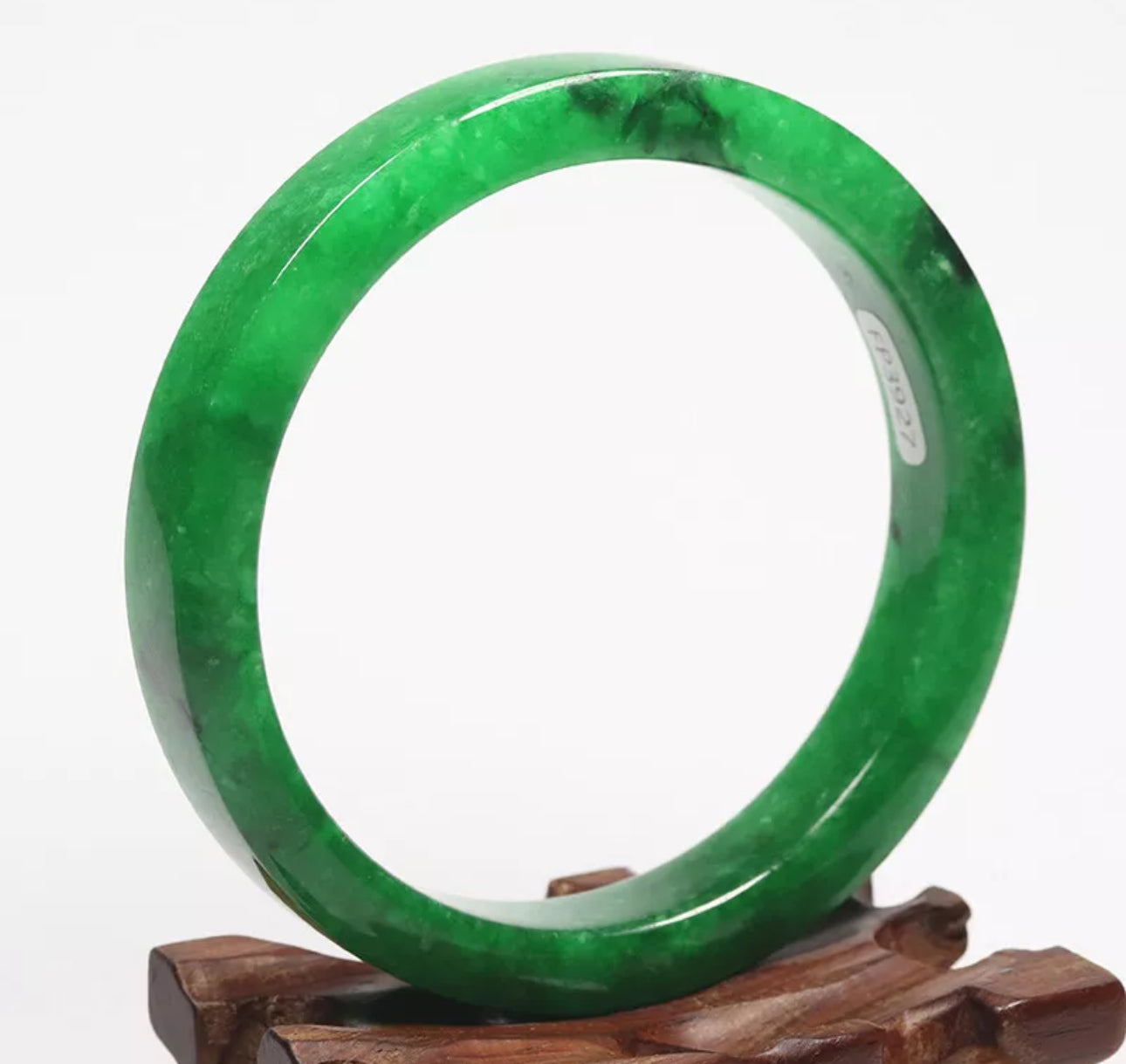 VINTAGE XXL Jadeite Emerald Green Jade A bangle Square Cut Size 67mm N907 - JazzyJewelbyAmina