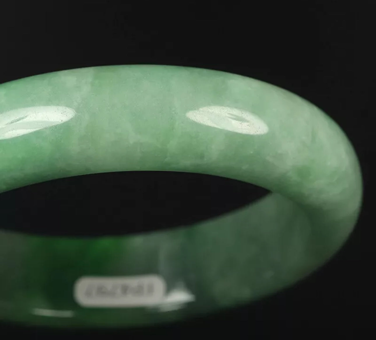VINTAGE Medium Jadeite Green Jade Bangle Size 59mm U647 Pop Imperial Green! - JazzyJewelbyAmina
