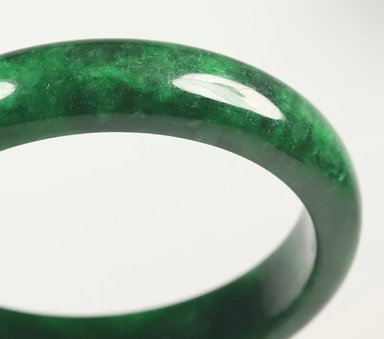 VINTAGE Small Jadeite Dark Green Jade Bangle Size 56mm L799 - JazzyJewelbyAmina