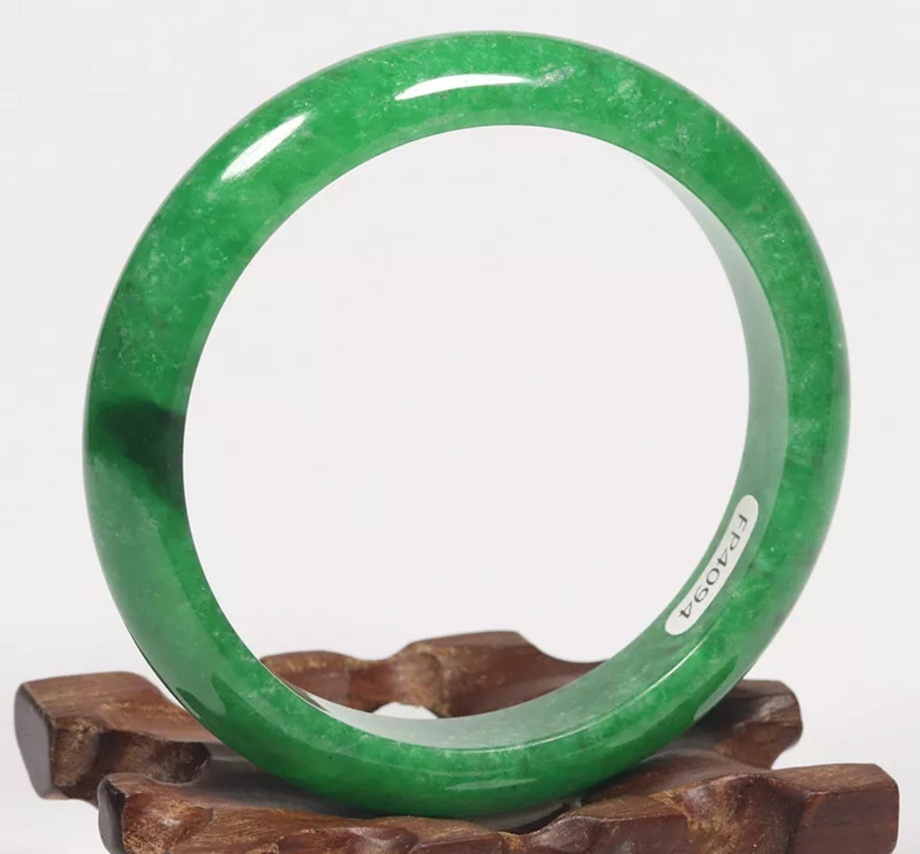 VINTAGE Medium Jadeite Green Jade Bangle Size 58mm Bright Apple Green! N241 - JazzyJewelbyAmina