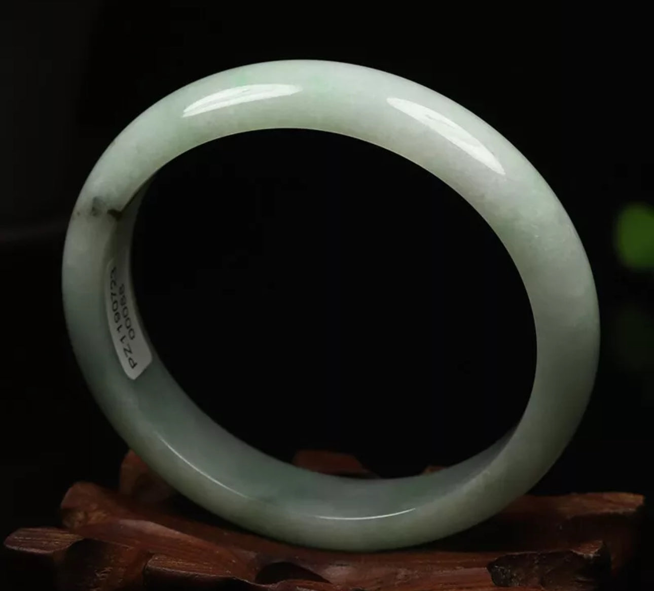 VINTAGE X-Small Jadeite Green Jade Bangle Certified Size 53.5 mm J229 (Oval Jade) - JazzyJewelbyAmina