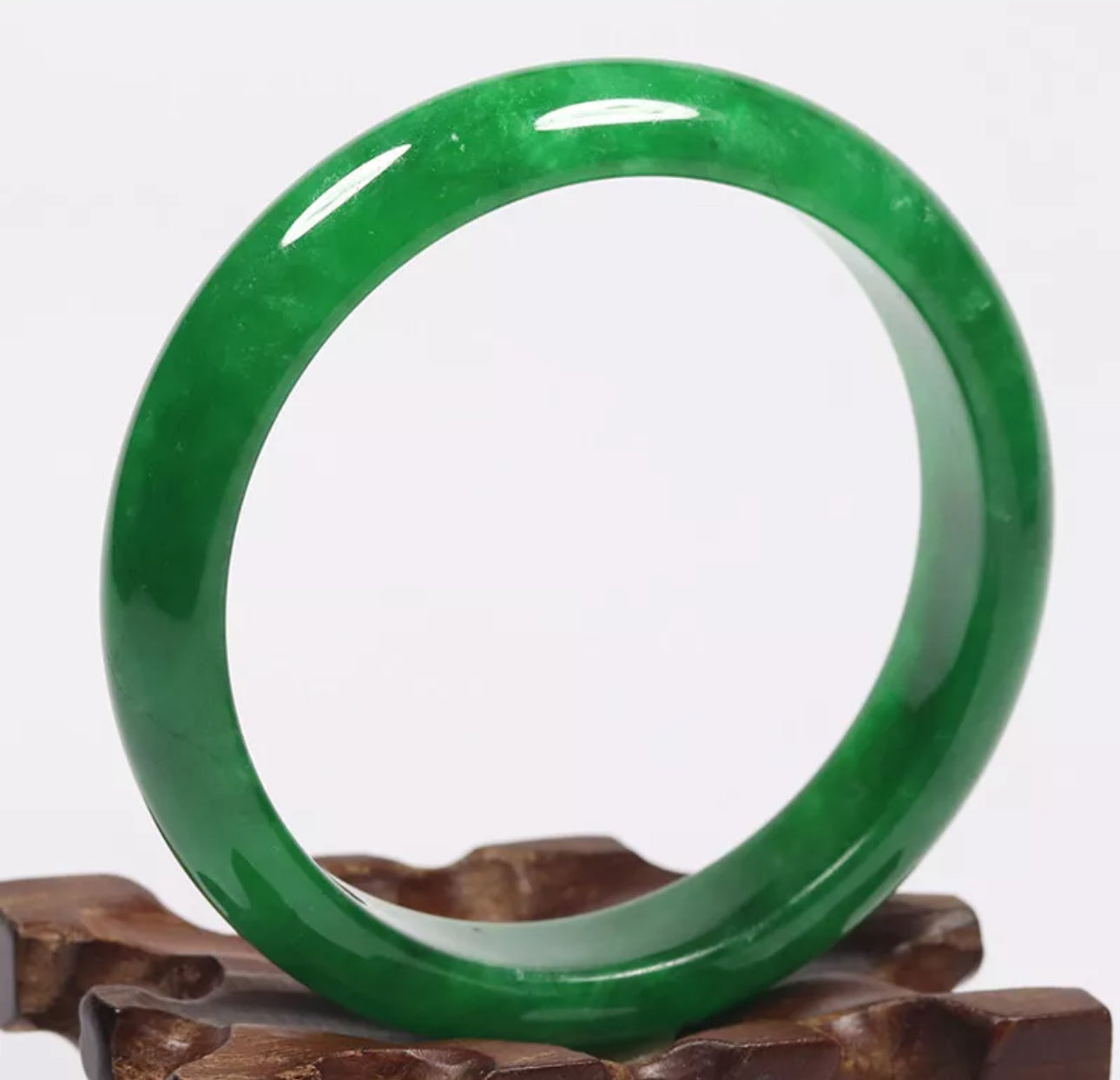 VINTAGE Medium Jadeite Green Jade Bangle Size 58mm A8181 - JazzyJewelbyAmina