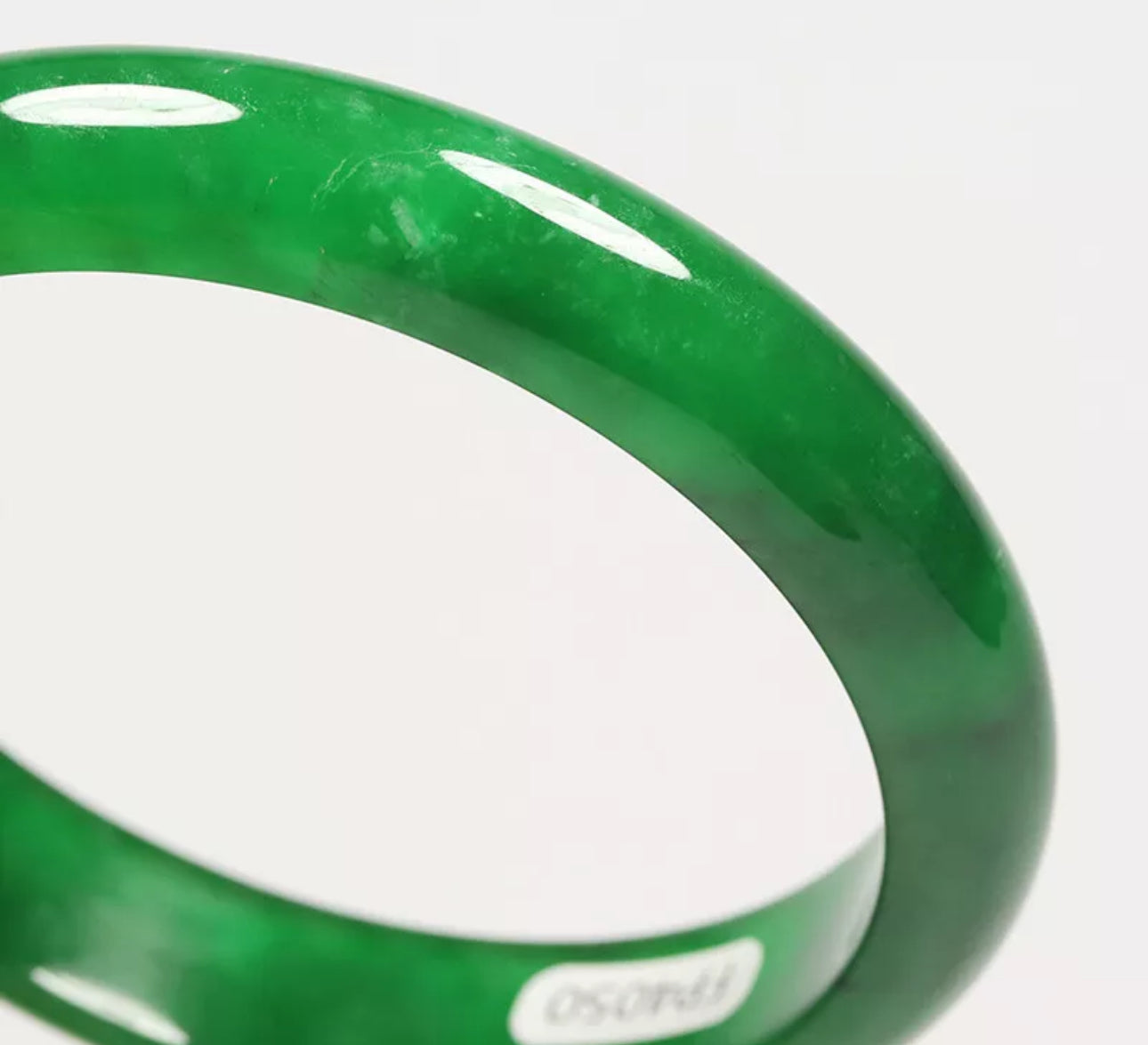 VINTAGE Medium Jadeite Green Jade Bangle Size 58mm O153 - JazzyJewelbyAmina