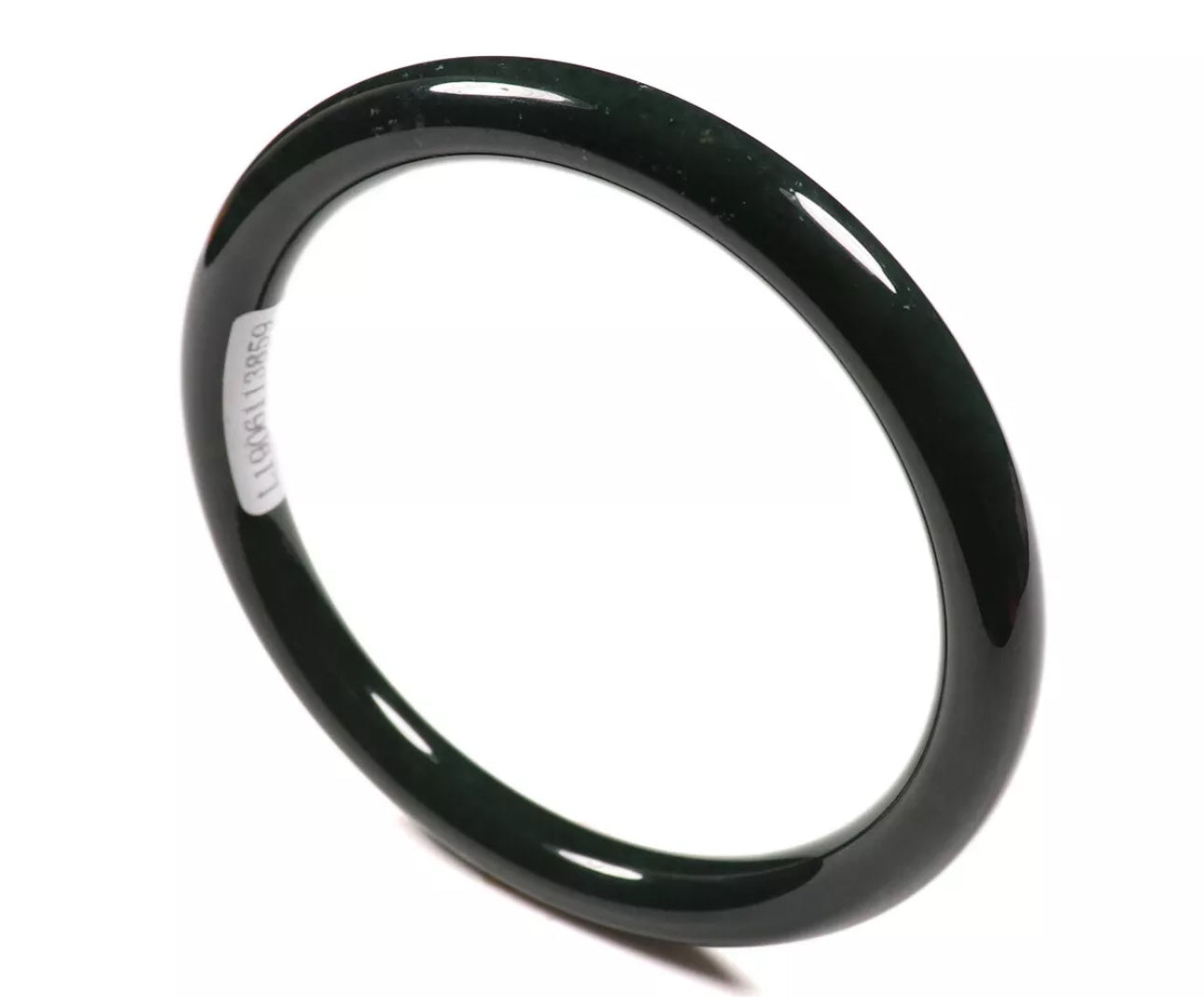 VINTAGE Large Jadeite Green Black Hetian Nephrite Jade Certified Size 61 mm F771 - JazzyJewelbyAmina