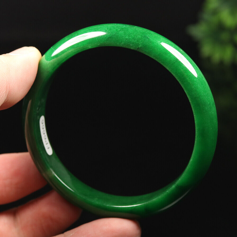 VINTAGE Medium jade Ute Green Jade Bangle Size 58mm M385 - JazzyJewelbyAmina