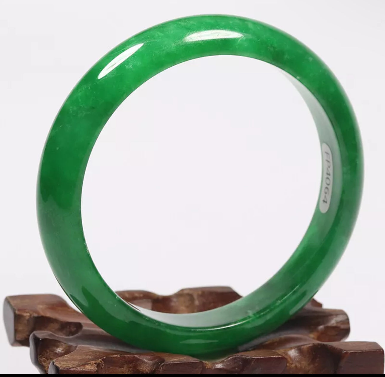 VINTAGE Medium Jadeite Green Jade Bangle Size 58mm Imperial Green Jade! Y181 - JazzyJewelbyAmina