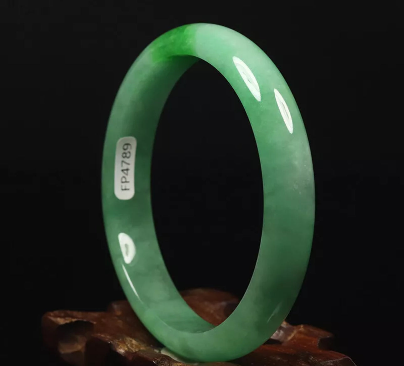 VINTAGE Large Jadeite Green Jade Bangle Size 60mm A631 Pop Green! - JazzyJewelbyAmina