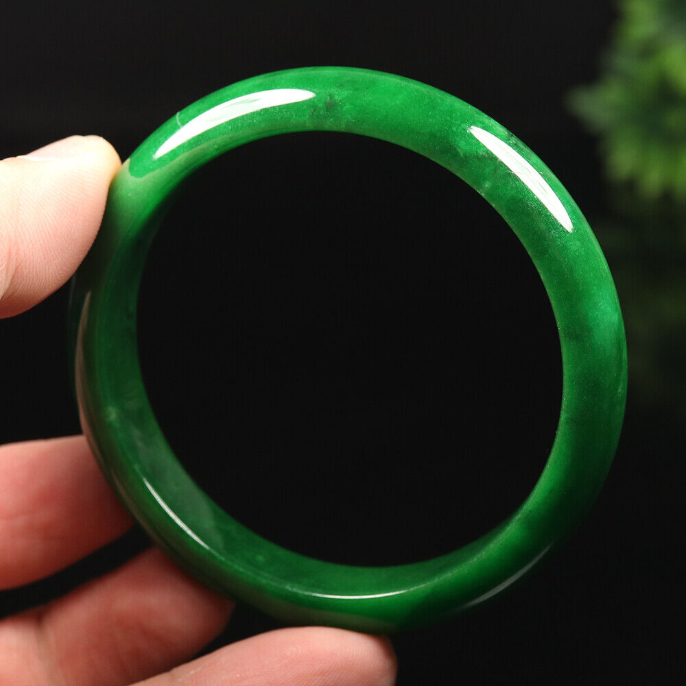 VINTAGE Medium jade Ute Green Jade Bangle Size 58mm M385 - JazzyJewelbyAmina