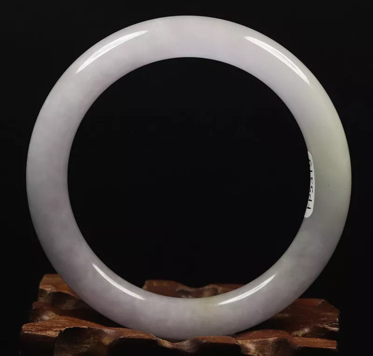 VINTAGE Small Jadeite White Lavender Jade Bangle Round Princess Chunky Cut Size 55mm U691 - JazzyJewelbyAmina