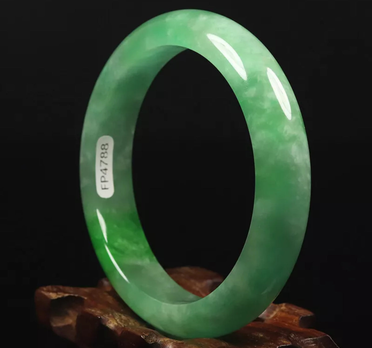 VINTAGE Medium Jadeite Green Jade Bangle Size 59mm O629 - Pop Green! - JazzyJewelbyAmina