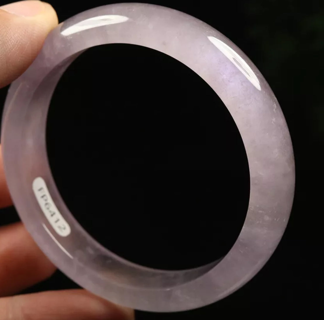 VINTAGE Small Jadeite Lavender Icy Jade Bangle Size 55mm S877 - JazzyJewelbyAmina