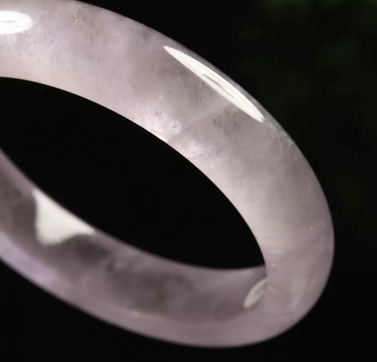 VINTAGE Small Jadeite Lavender Icy Jade Bangle Size 55mm S877 - JazzyJewelbyAmina