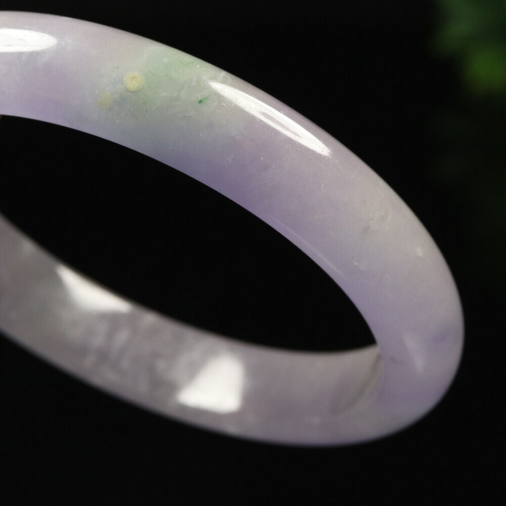 VINTAGE Large Jadeite Lavender Jade Bangle Size 62 mm Hint of Green Jade M431 - JazzyJewelbyAmina