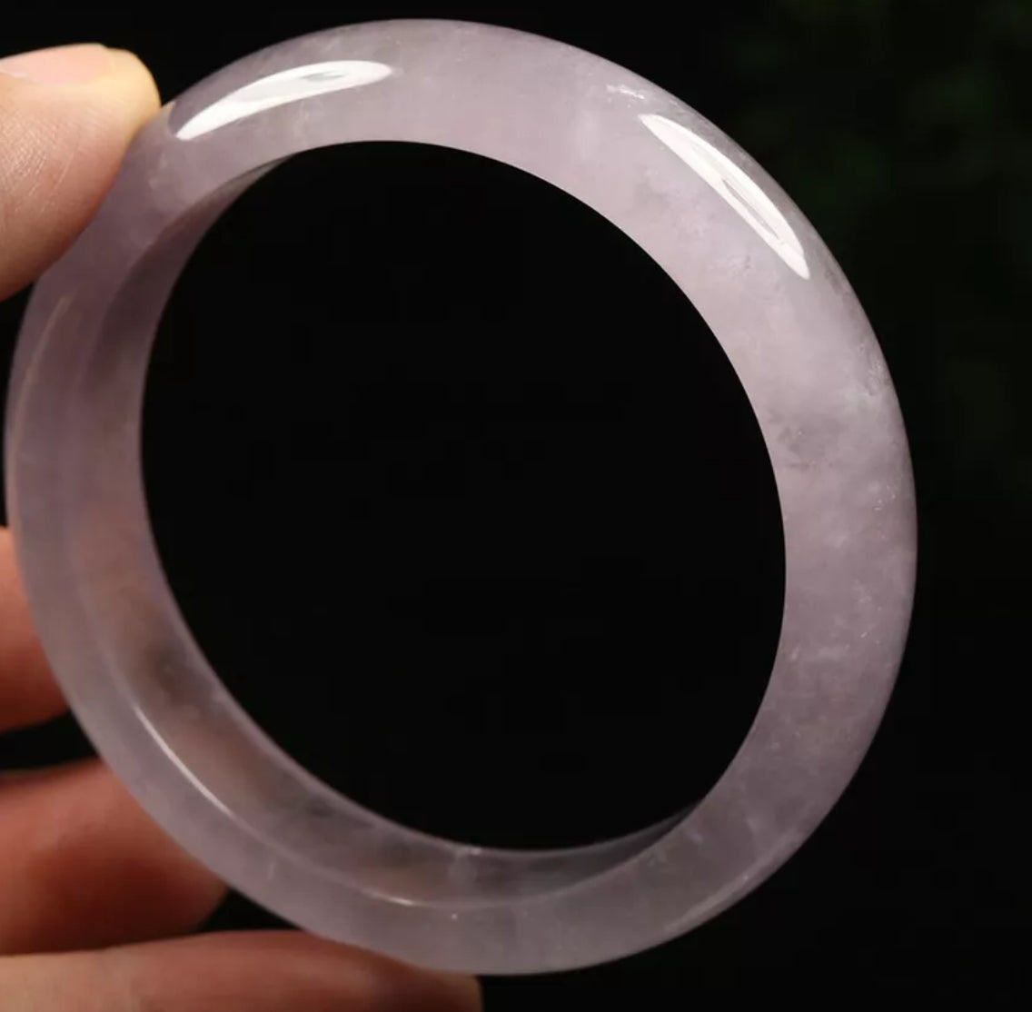 VINTAGE Small Jadeite Lavender Icy Jade Bangle Size 55mm S877 - JazzyJewelbyAmina