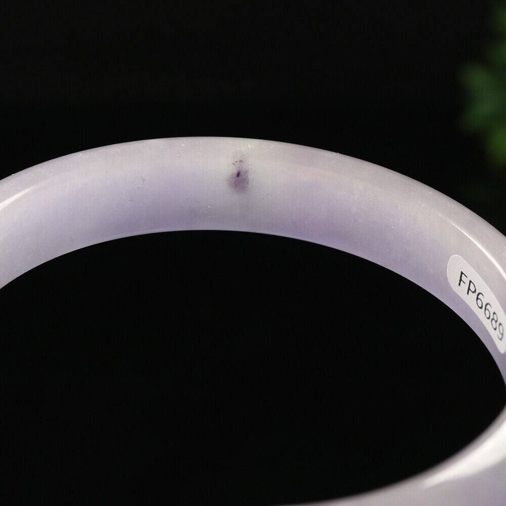 VINTAGE Large Jadeite Lavender Jade Bangle Size 62 mm Hint of Green Jade M431 - JazzyJewelbyAmina