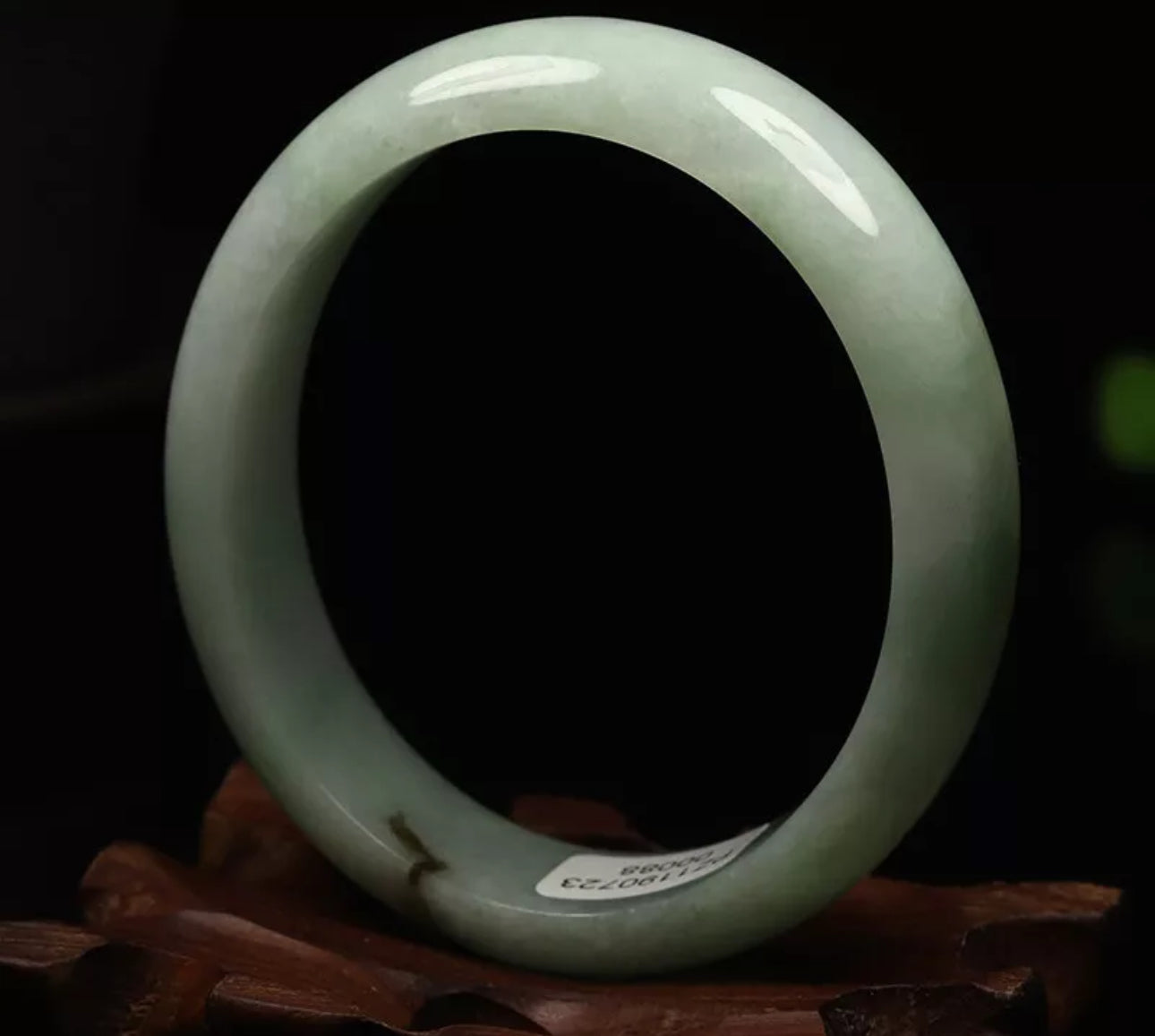 VINTAGE X-Small Jadeite Green Jade Bangle Certified Size 53.5 mm J229 (Oval Jade) - JazzyJewelbyAmina