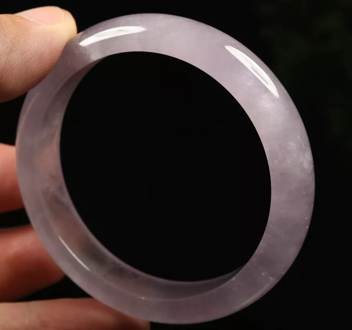 VINTAGE Small Jadeite Lavender Icy Jade Bangle Size 55mm S877 - JazzyJewelbyAmina