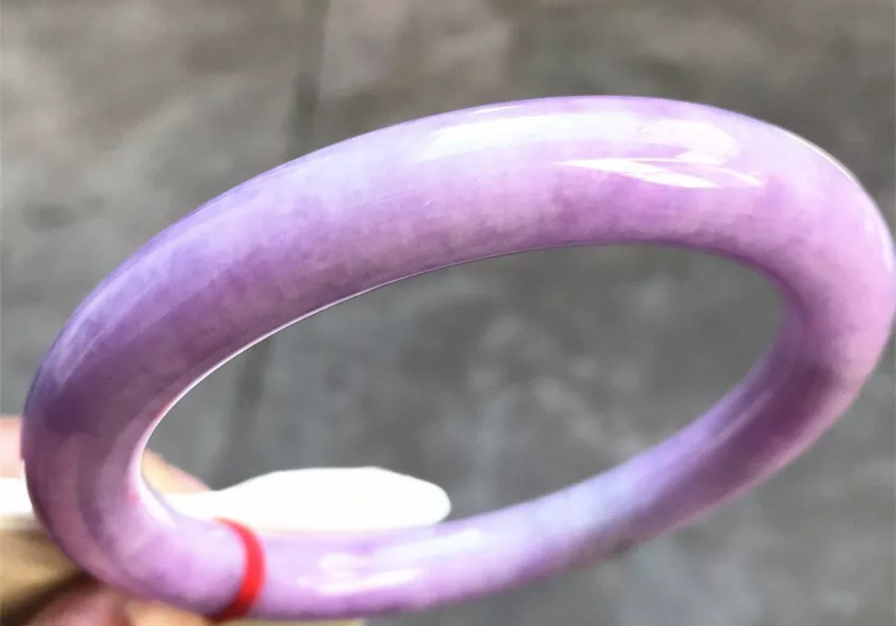 VINTAGE XXL Jadeite Deep Lavender Jade Bangle Size 74 mm Unique Fine Jade Piece U618