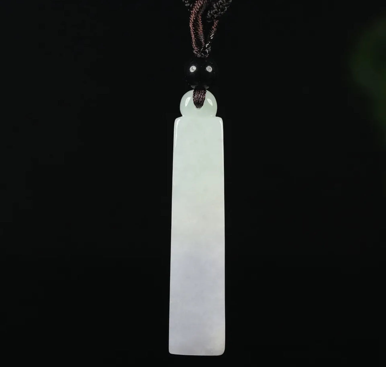 VINTAGE Hand-carved Jade Cylinder Pendant Green/Lavender M683 - JazzyJewelbyAmina