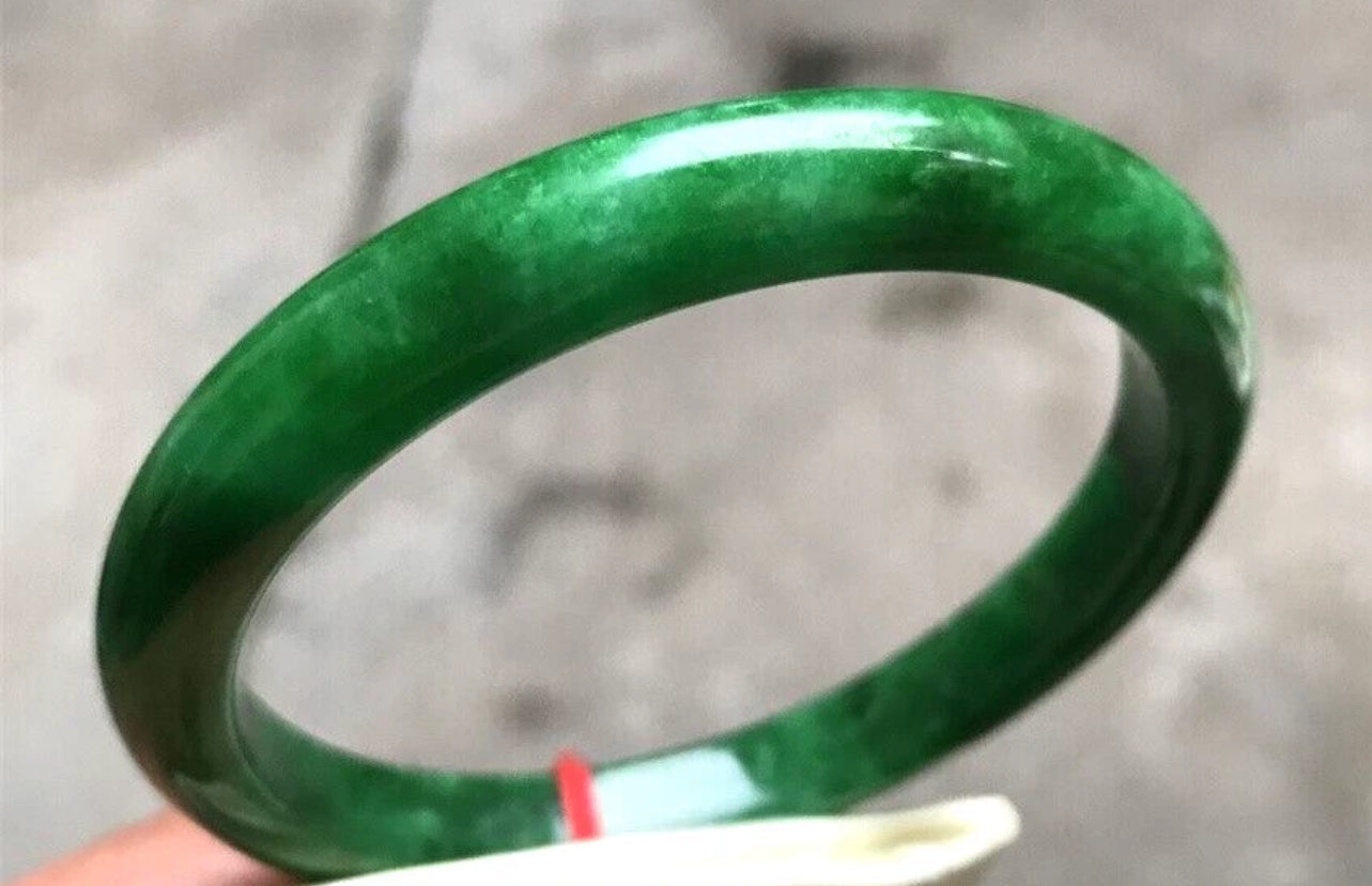 VINTAGE XL Jadeite Emerald Green Jade Bangle Size 65mm U744