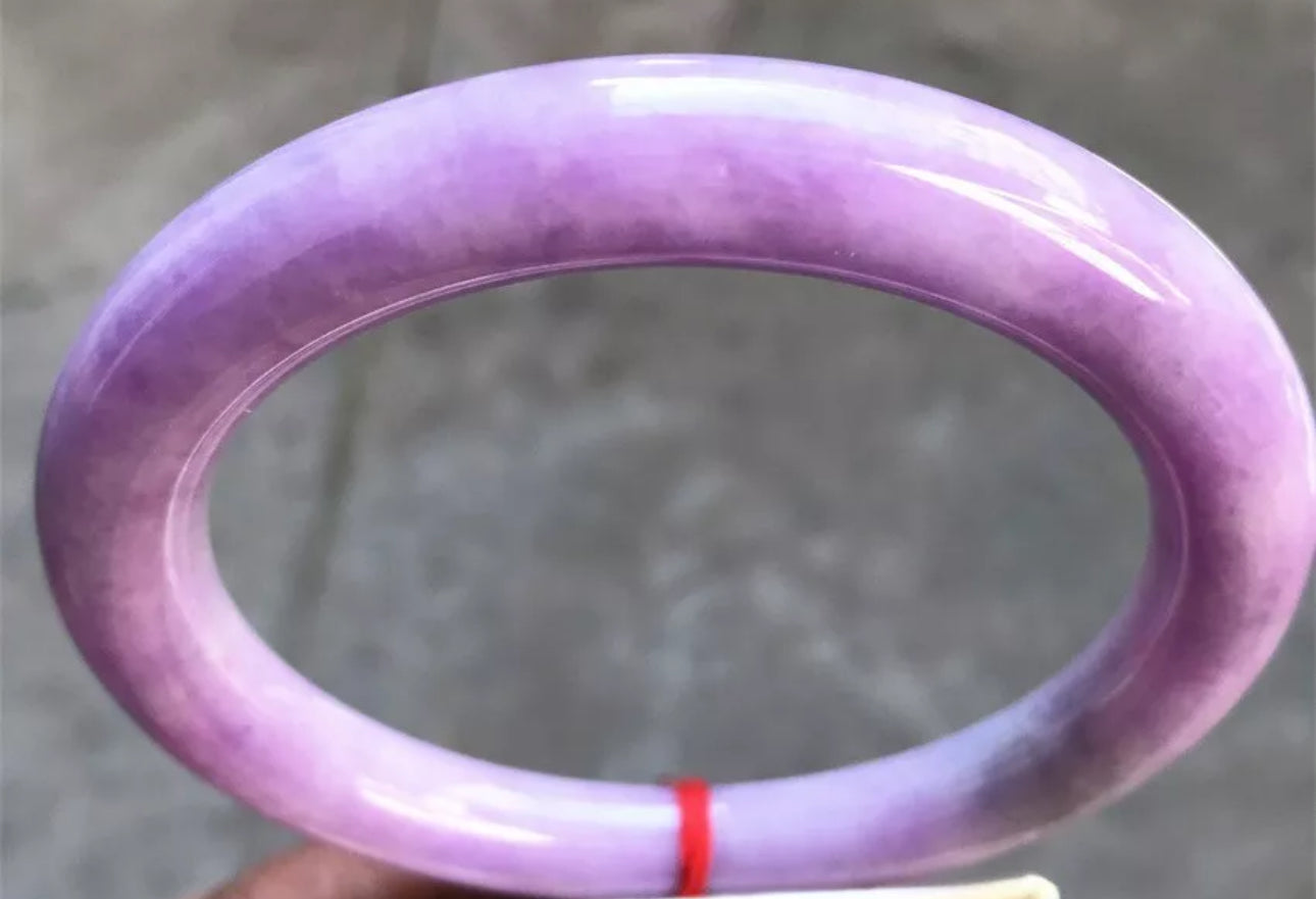 VINTAGE XXL Jadeite Deep Lavender Jade Bangle Size 74 mm Unique Fine Jade Piece U618