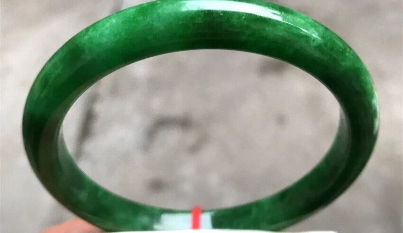 VINTAGE XL Jadeite Emerald Green Jade Bangle Size 65mm U744