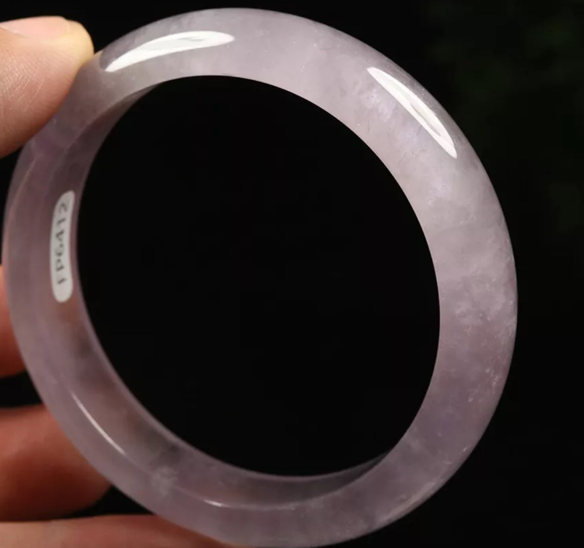 VINTAGE Small Jadeite Lavender Icy Jade Bangle Size 55mm S877 - JazzyJewelbyAmina