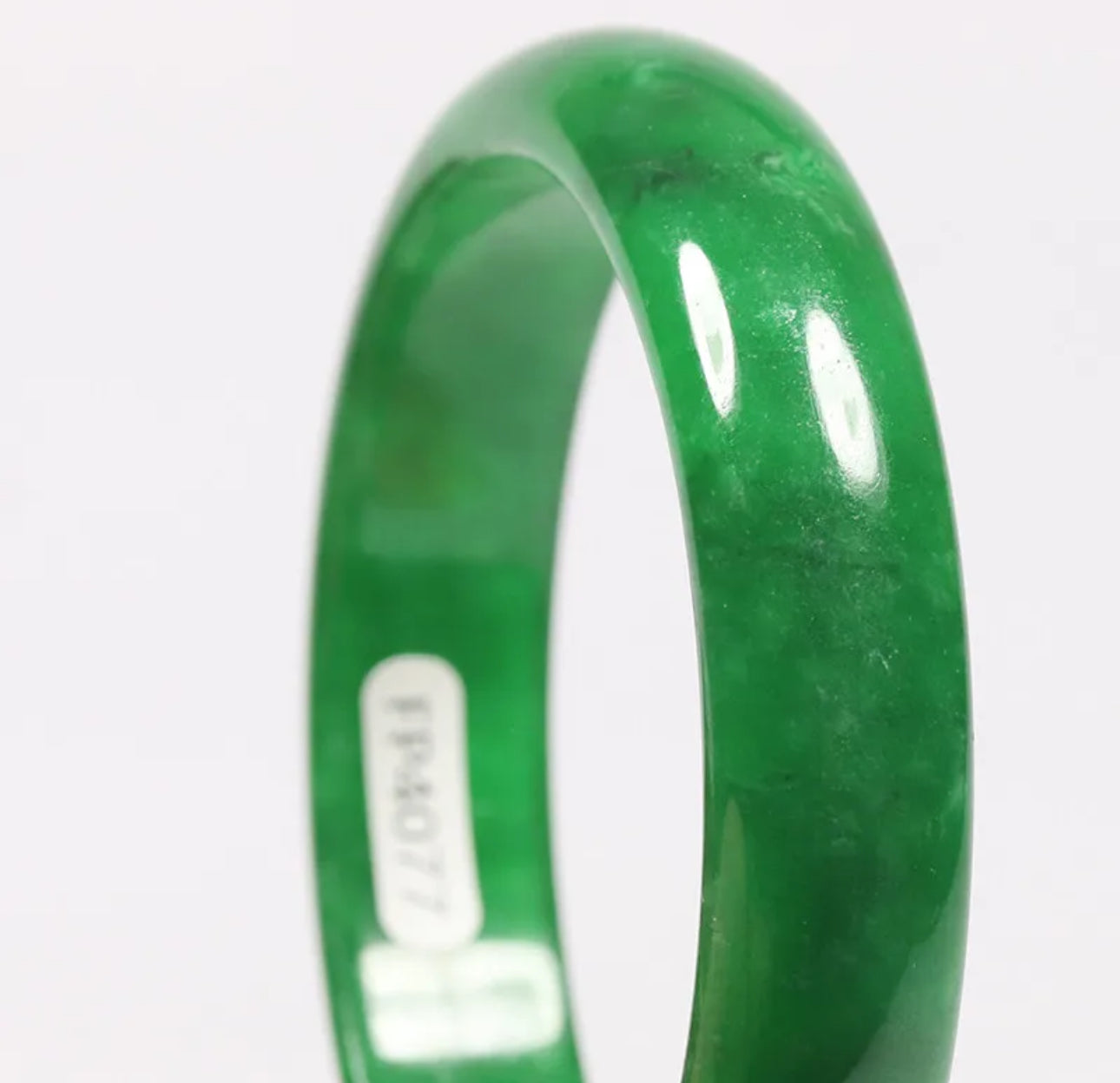 VINTAGE Medium Jadeite Green Jade Bangle Size 58mm A207 Bright Emerald Green! - JazzyJewelbyAmina