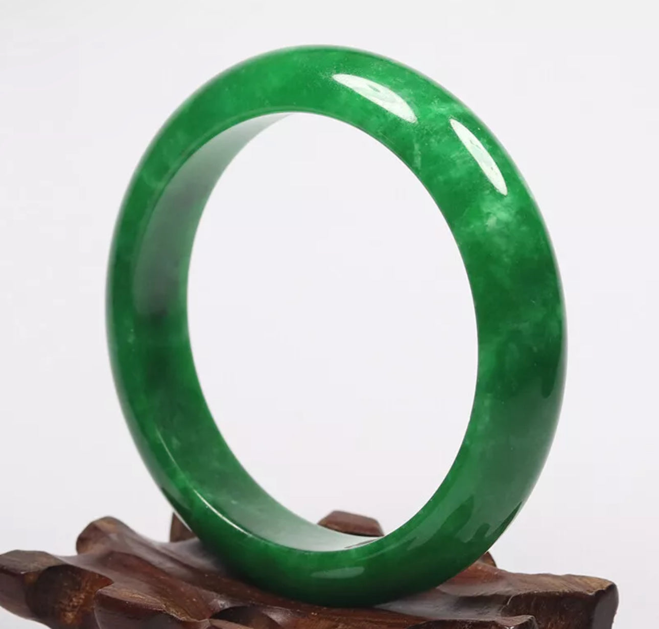 VINTAGE Medium Jadeite Green Jade Bangle Size 58mm M119 - JazzyJewelbyAmina