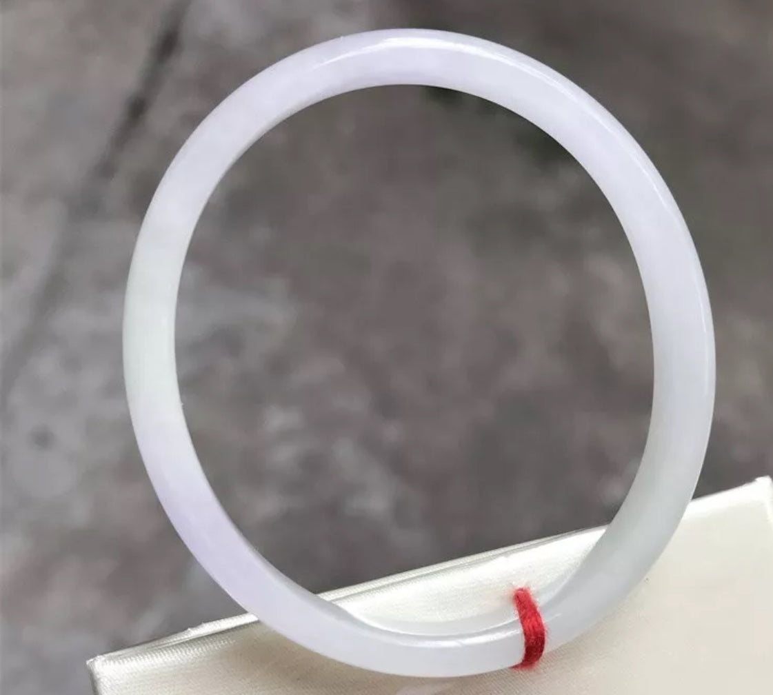 VINTAGE XS Jadeite Lavender Green Jade Bangle Size 54mm Thin Standard Cut M128 - JazzyJewelbyAmina