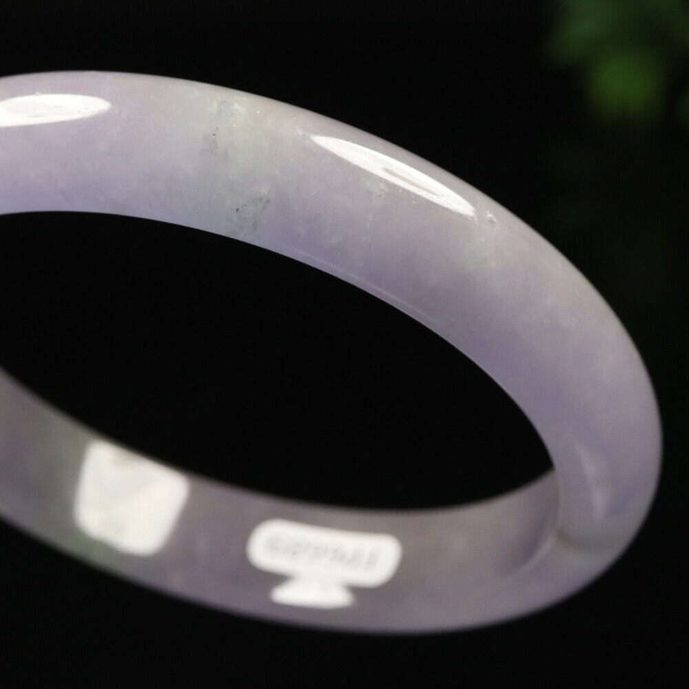 VINTAGE Large Jadeite Lavender Jade Bangle Size 62 mm Hint of Green Jade M431 - JazzyJewelbyAmina