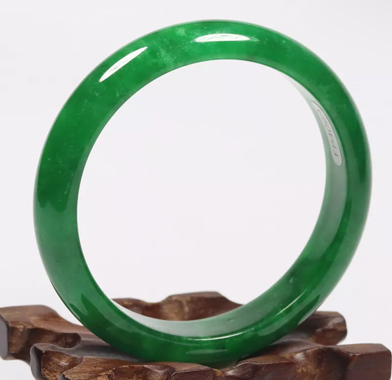 VINTAGE Medium Jadeite Green Jade Bangle Size 58mm Imperial Green Jade! Y181 - JazzyJewelbyAmina
