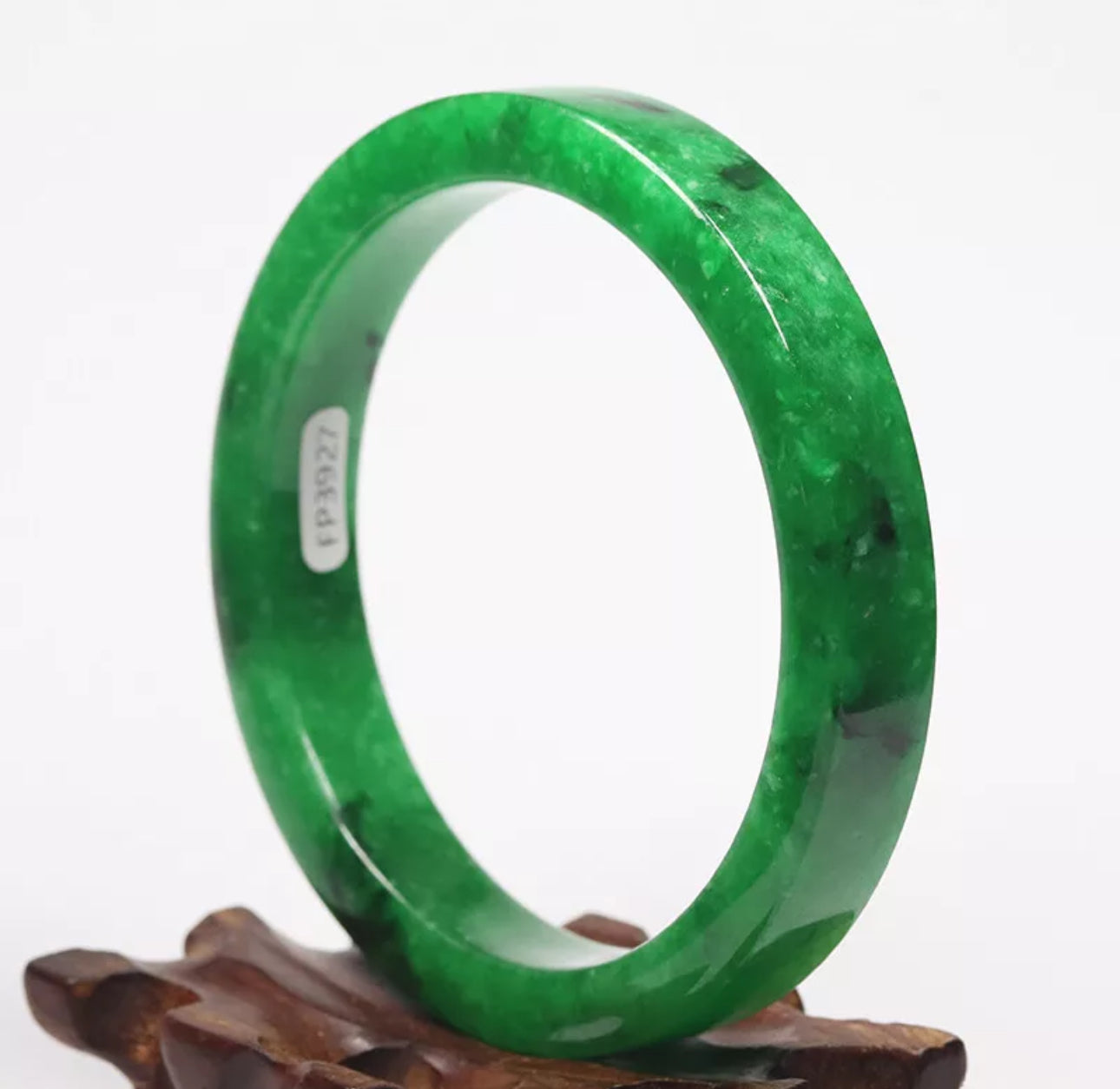 VINTAGE XXL Jadeite Emerald Green Jade A bangle Square Cut Size 67mm N907 - JazzyJewelbyAmina