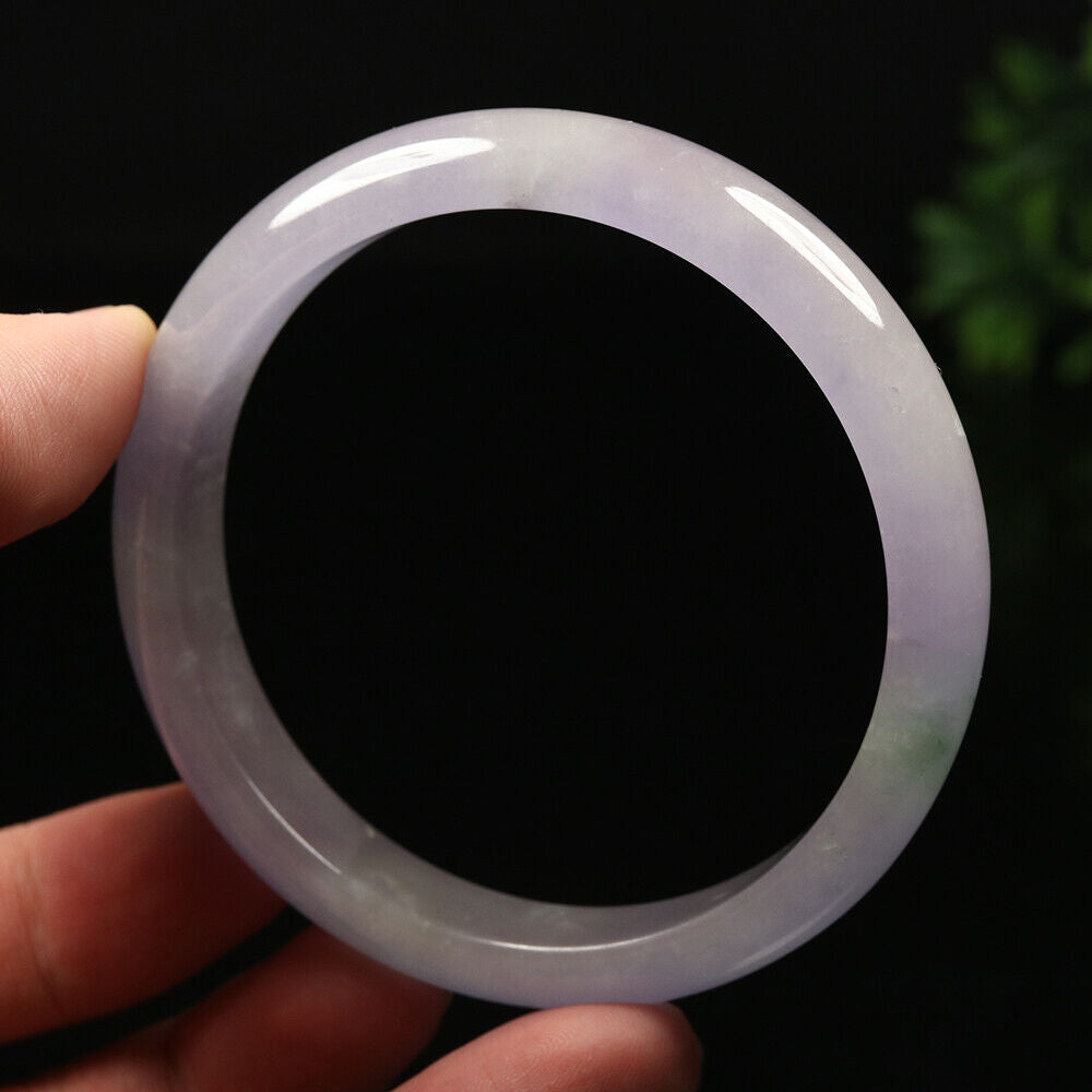 VINTAGE Large Jadeite Lavender Jade Bangle Size 62 mm Hint of Green Jade M431 - JazzyJewelbyAmina