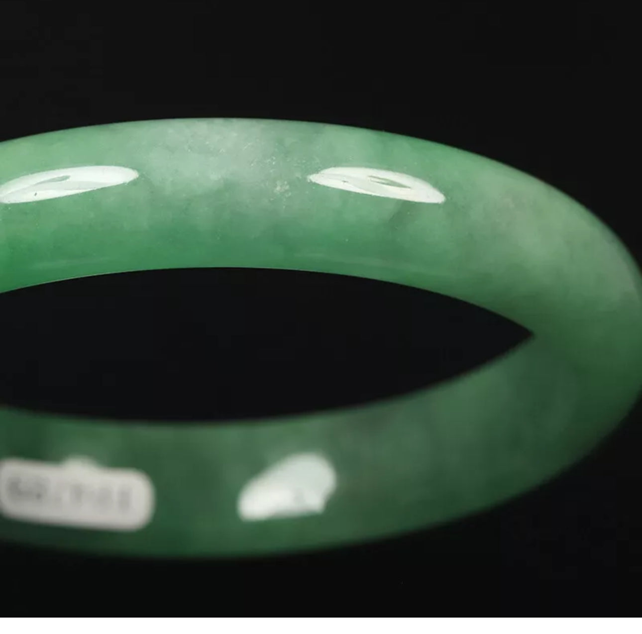 VINTAGE Large Jadeite Green Jade Bangle Size 60mm A631 Pop Green! - JazzyJewelbyAmina
