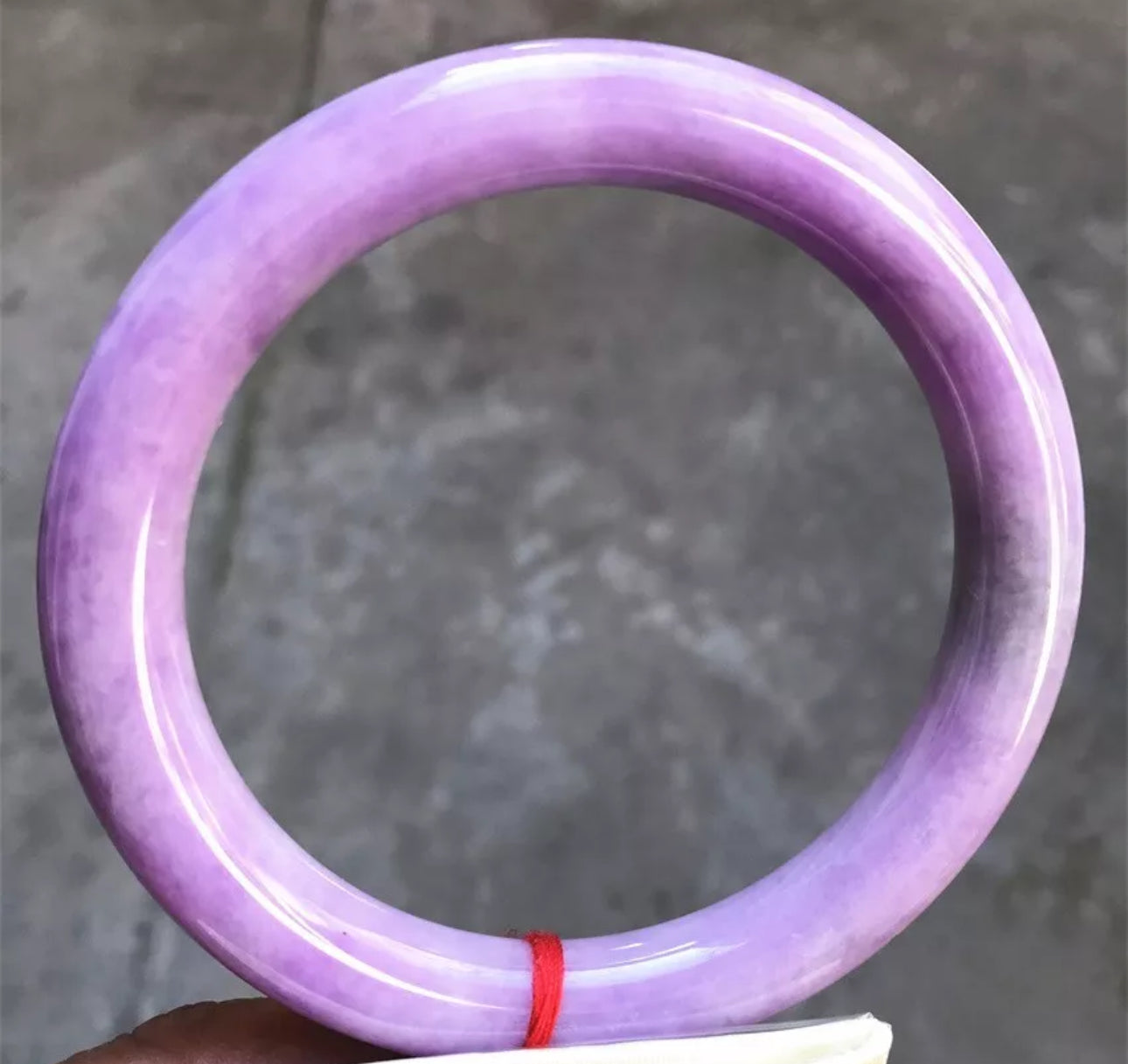 VINTAGE XXL Jadeite Deep Lavender Jade Bangle Size 74 mm Unique Fine Jade Piece U618