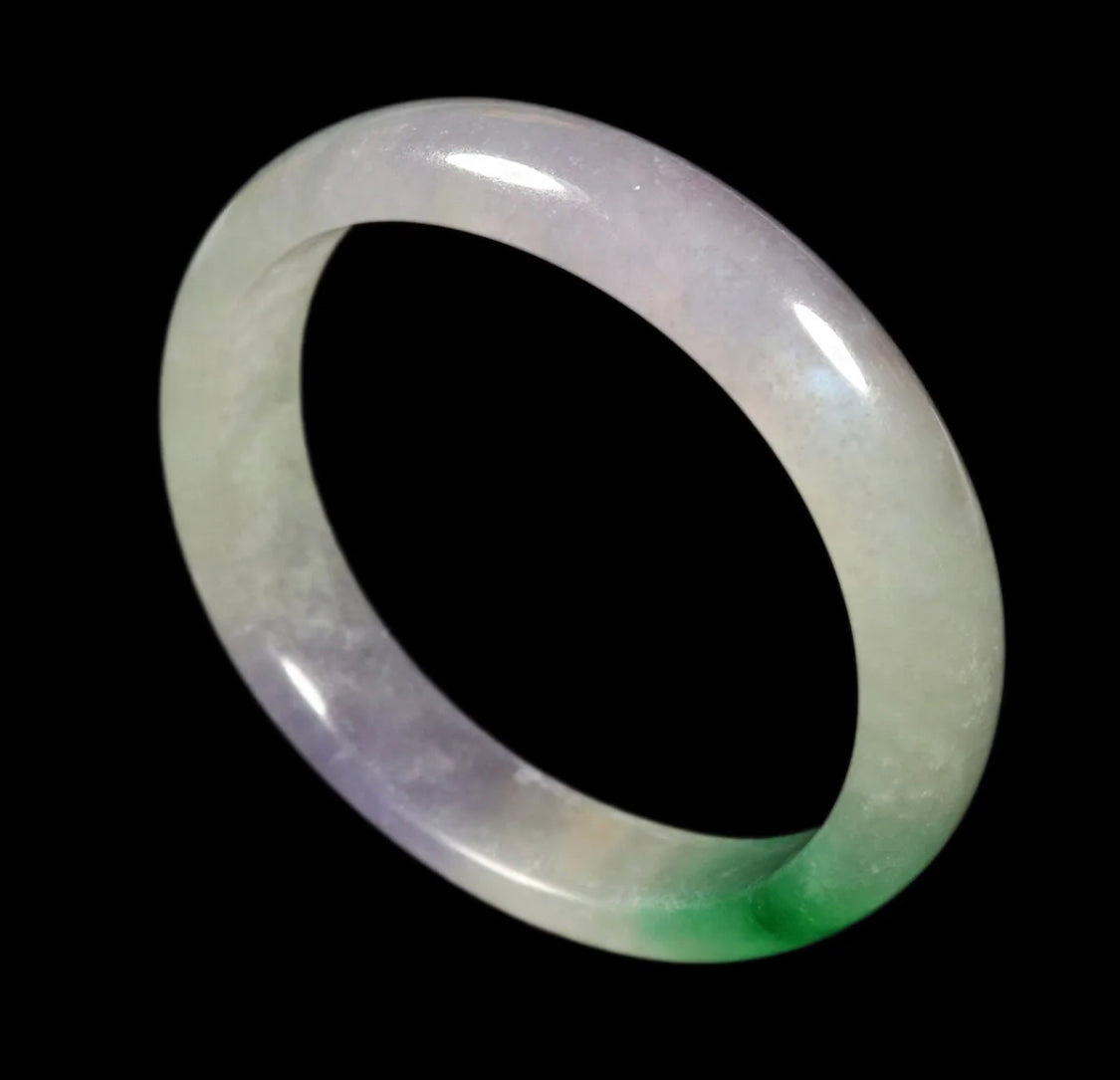 VINTAGE Small Jadeite Lavender/Green Jade Bangle from Burma - Size 55mm S967 - JazzyJewelbyAmina