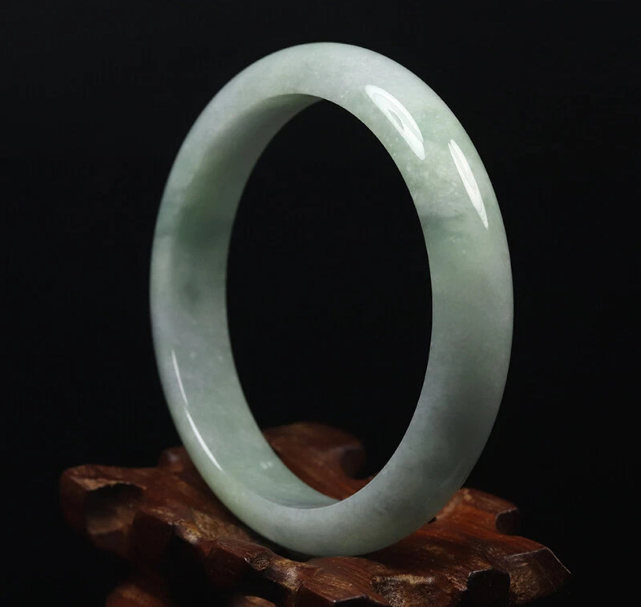 VINTAGE Medium Jadeite Green Jade Bangle Certified Size 58.5 MM Unique Jade Piece G345 - JazzyJewelbyAmina
