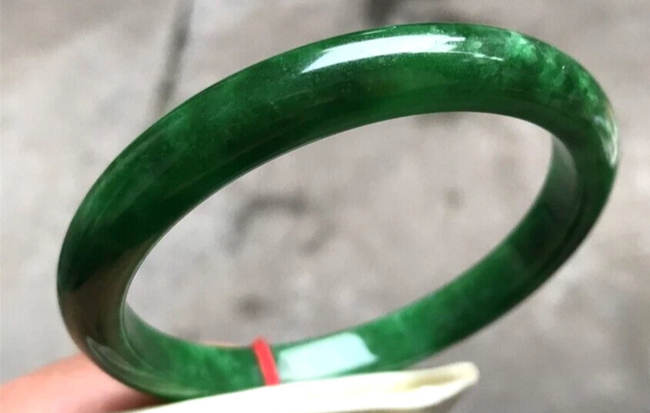 VINTAGE XL Jadeite Green Jade Bangle Size 65 mm Deep Emerald Green Jade U744