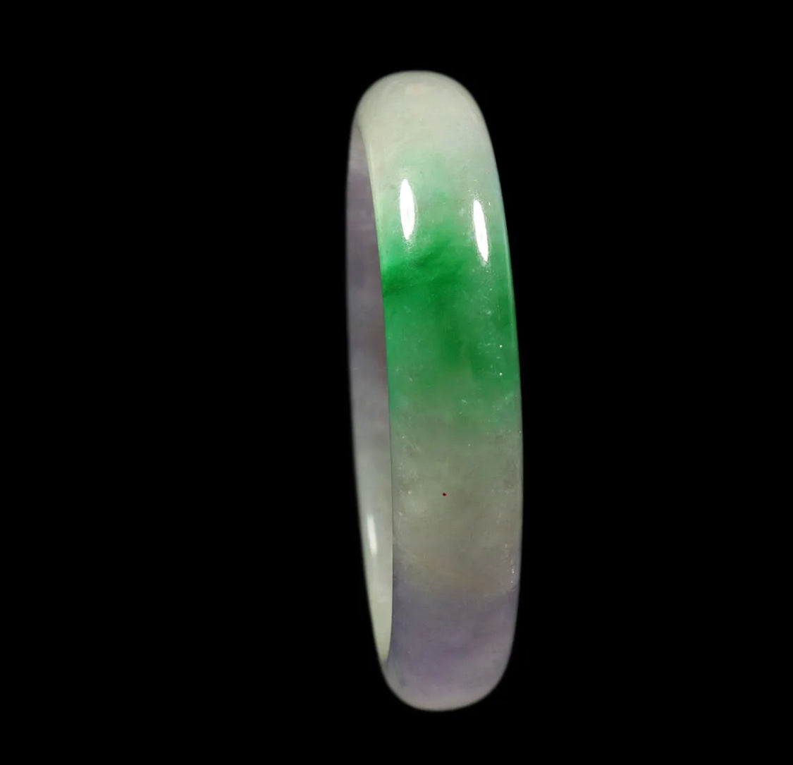 VINTAGE Small Jadeite Lavender/Green Jade Bangle from Burma - Size 55mm S967 - JazzyJewelbyAmina