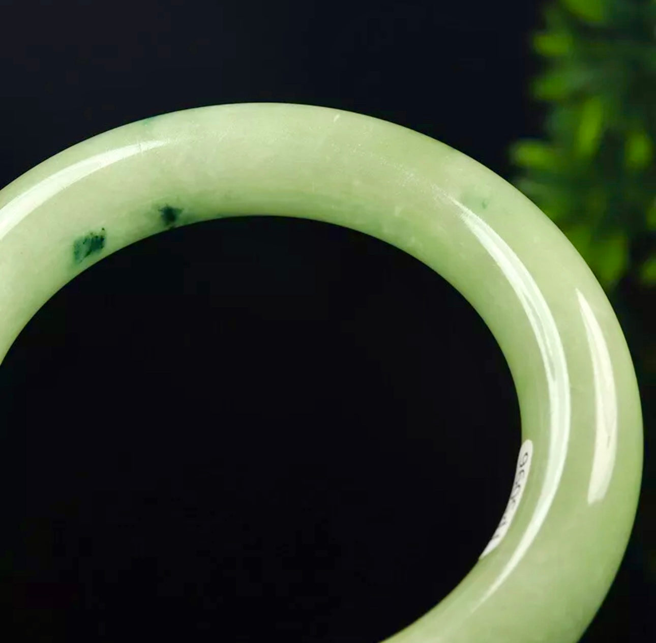 VINTAGE Large Jadeite Green Jade Bane Size 60mm Round Princess Chunky Cut S245 - JazzyJewelbyAmina