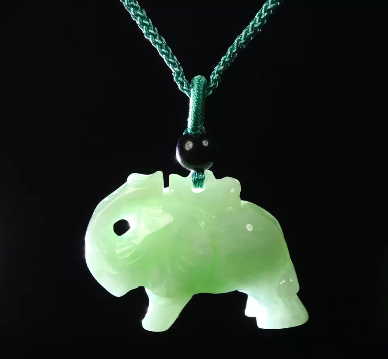 VINTAGE Certified Jadeite Green Jade Pendant/Amulet. Trunk Up Brings Prosperity! F331 - JazzyJewelbyAmina
