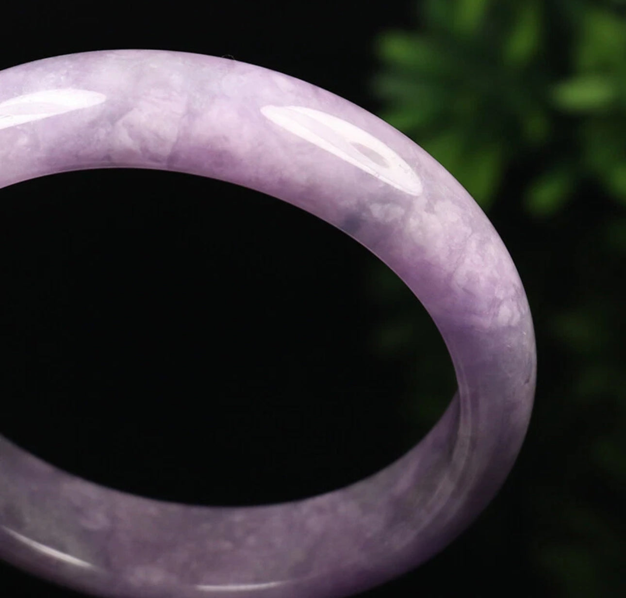 VINTAGE Medium Jadeite Lavender Jade Bangle Size 57 MM Rich Lavender Jade Shade G703 - JazzyJewelbyAmina